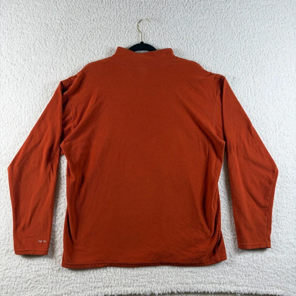 The North Face TKA 100 Fleece Mens L Orange 1/4 Zip Pullover Long Sleeve Hiking